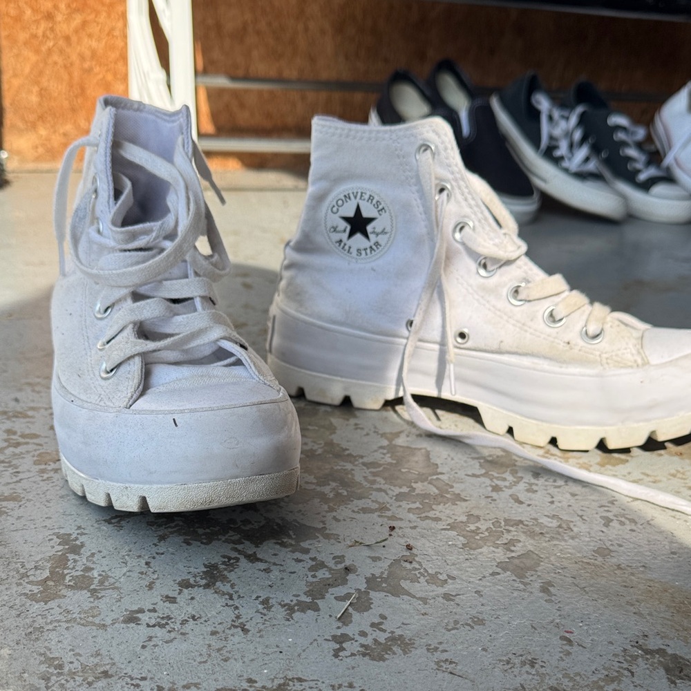 Converse All Star White Platform High-Tops